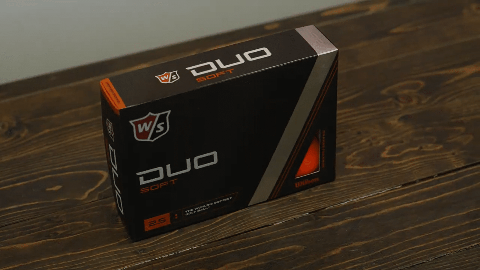 Wilson Duo Soft golf balls box on table