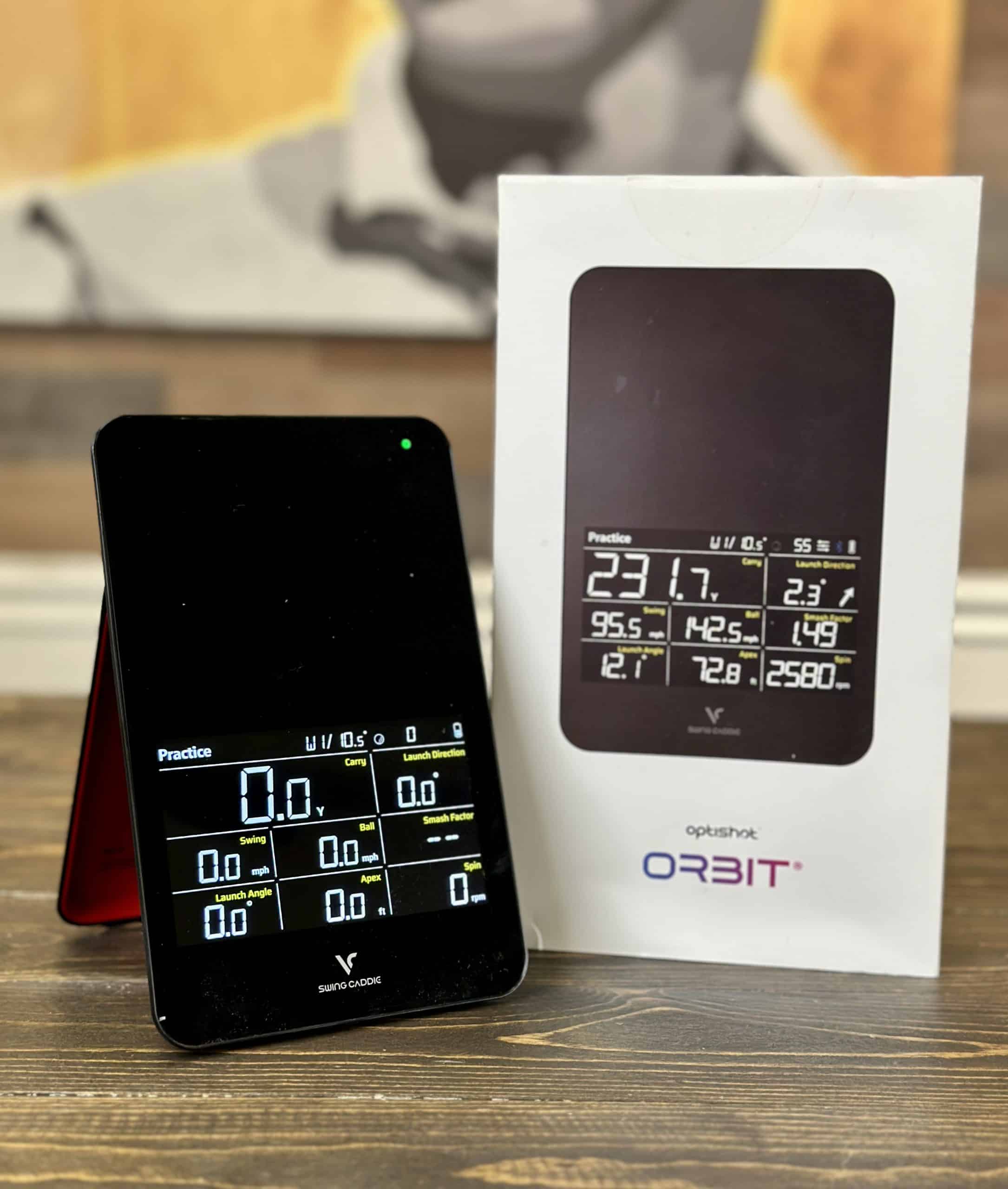 OptiShot Orbit golf launch monitor on table