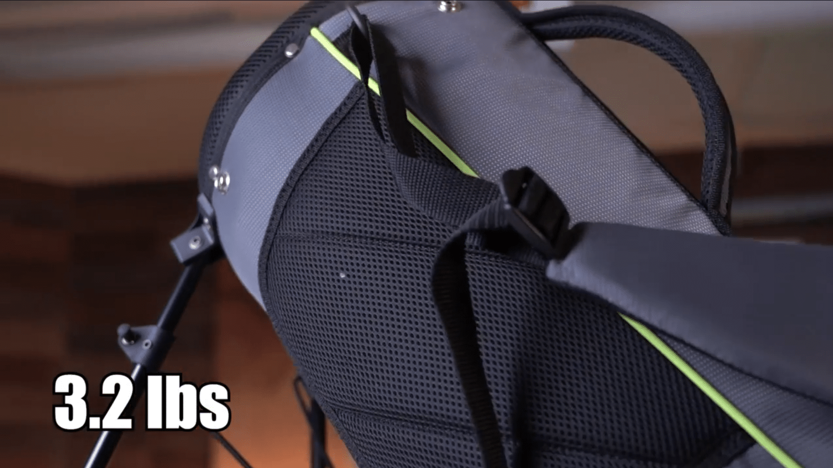 Lightweight 3.2 lbs gray backpack with straps