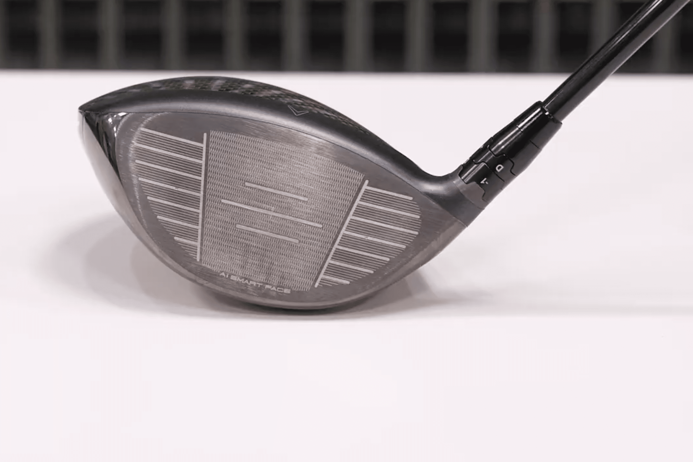 Close-up of golf driver clubface