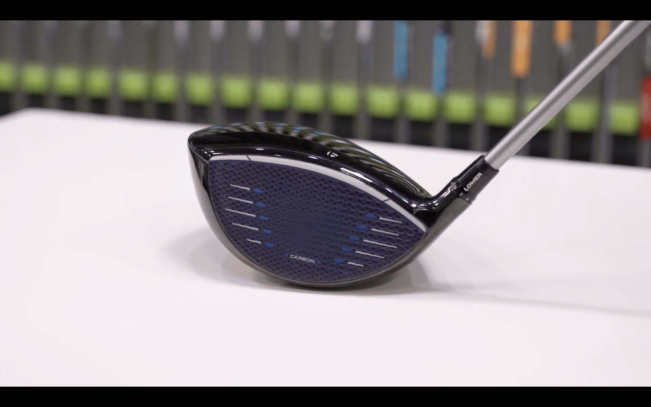 Modern golf driver club with carbon face design