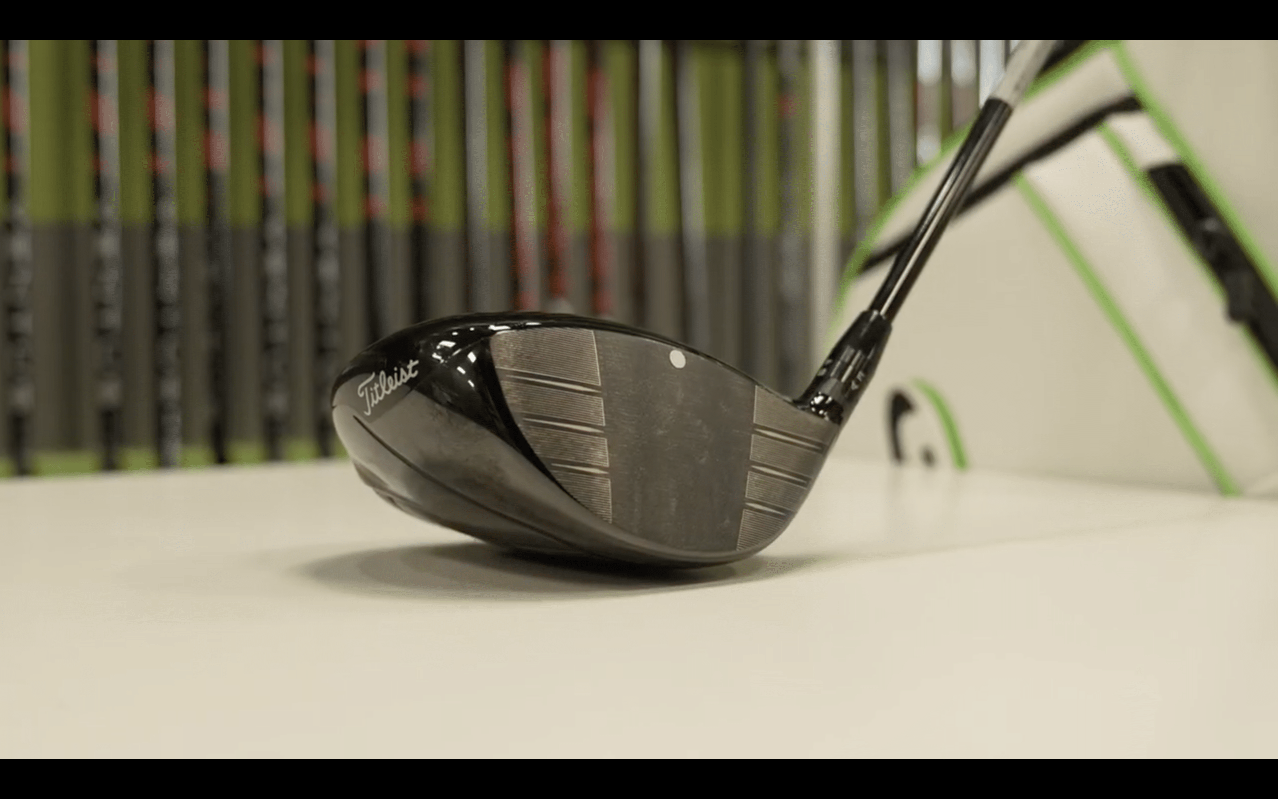 Close-up of a Titleist golf driver head