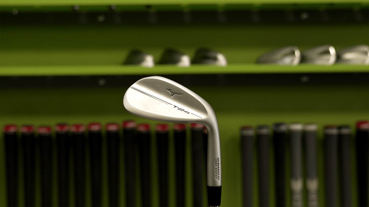 Silver golf wedge displayed in a store