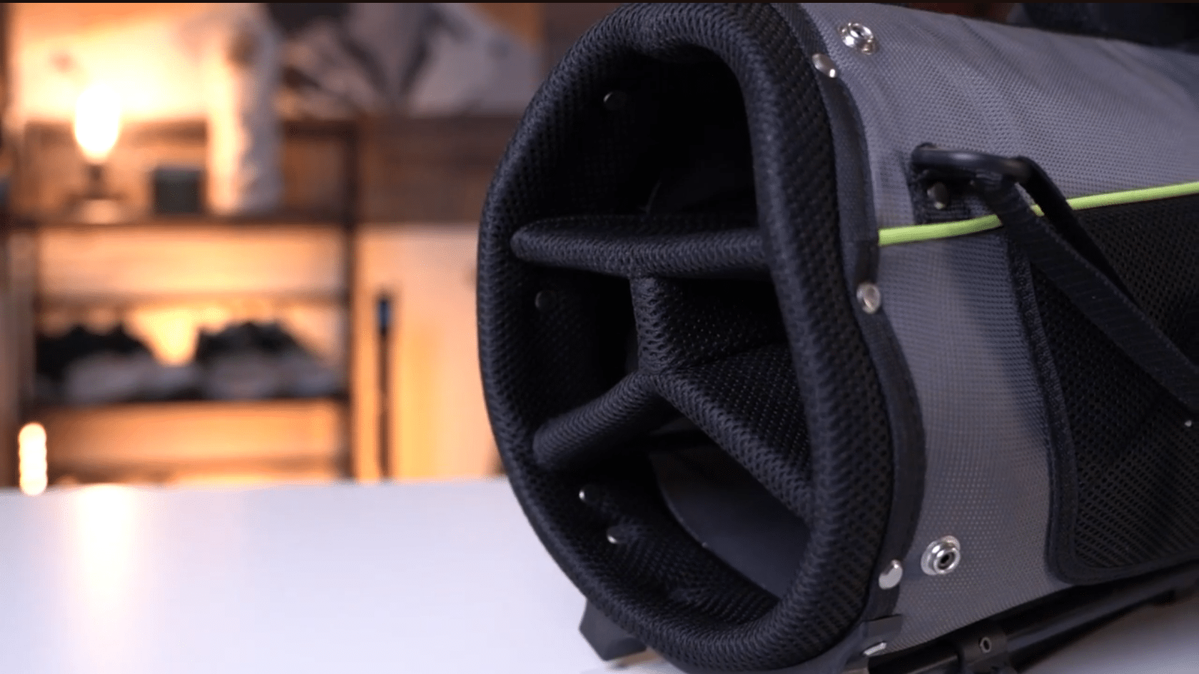 Close-up of golf bag top dividers