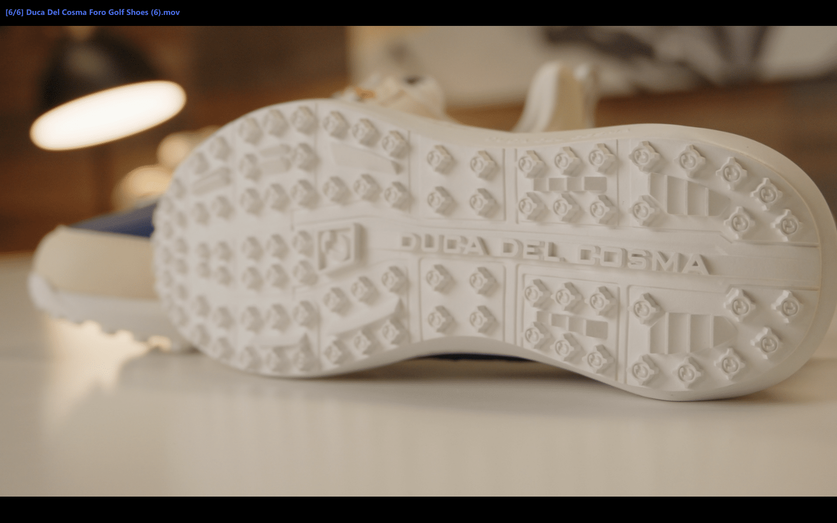 Close-up of Duca Del Cosma golf shoe sole