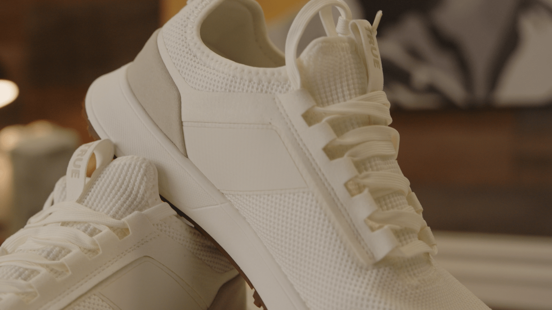 White athletic sneakers with modern design