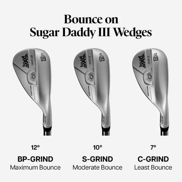 Sugar Daddy III golf wedges with different bounce options