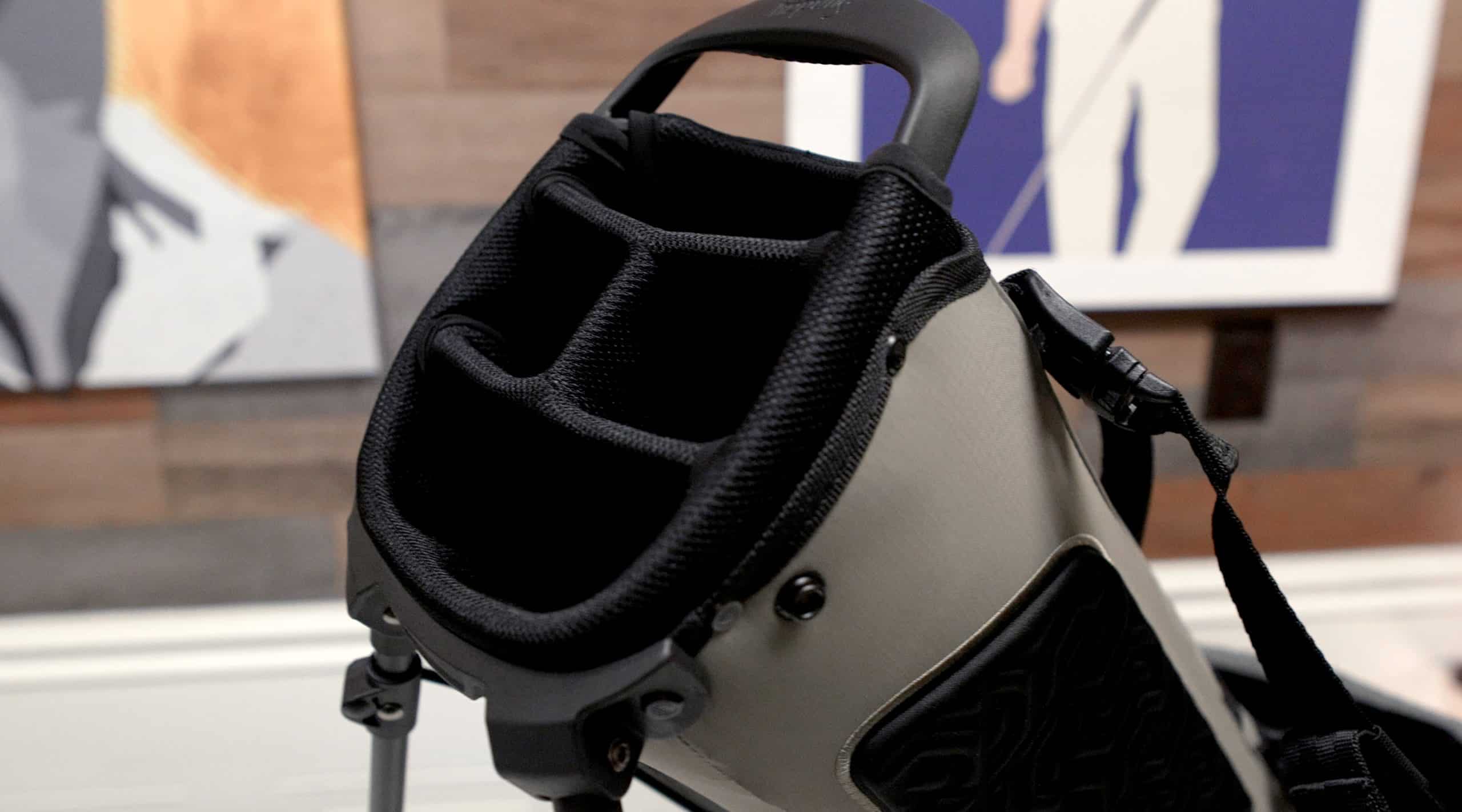 Top view of golf bag with dividers