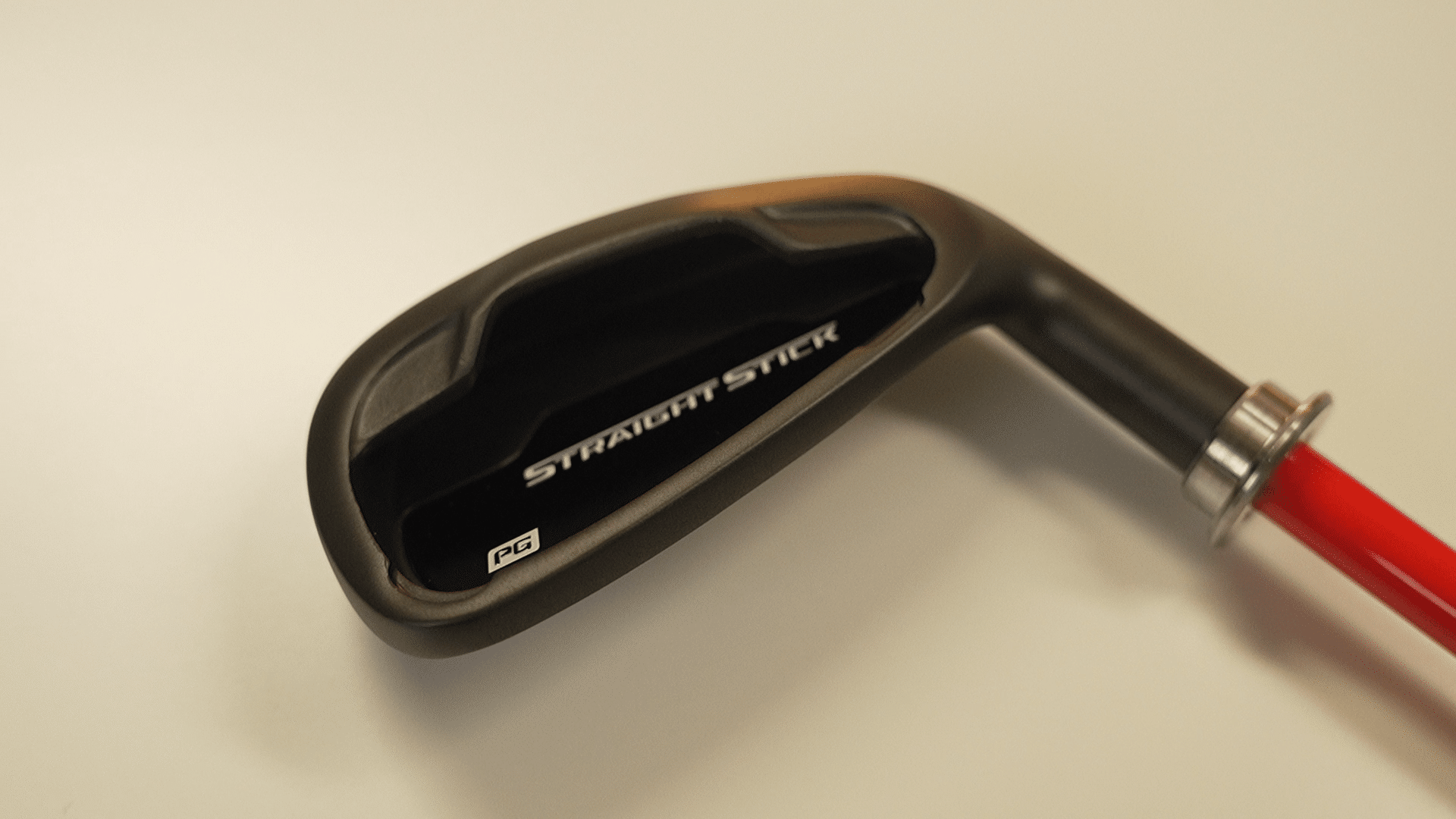 Close-up of a golf iron club head