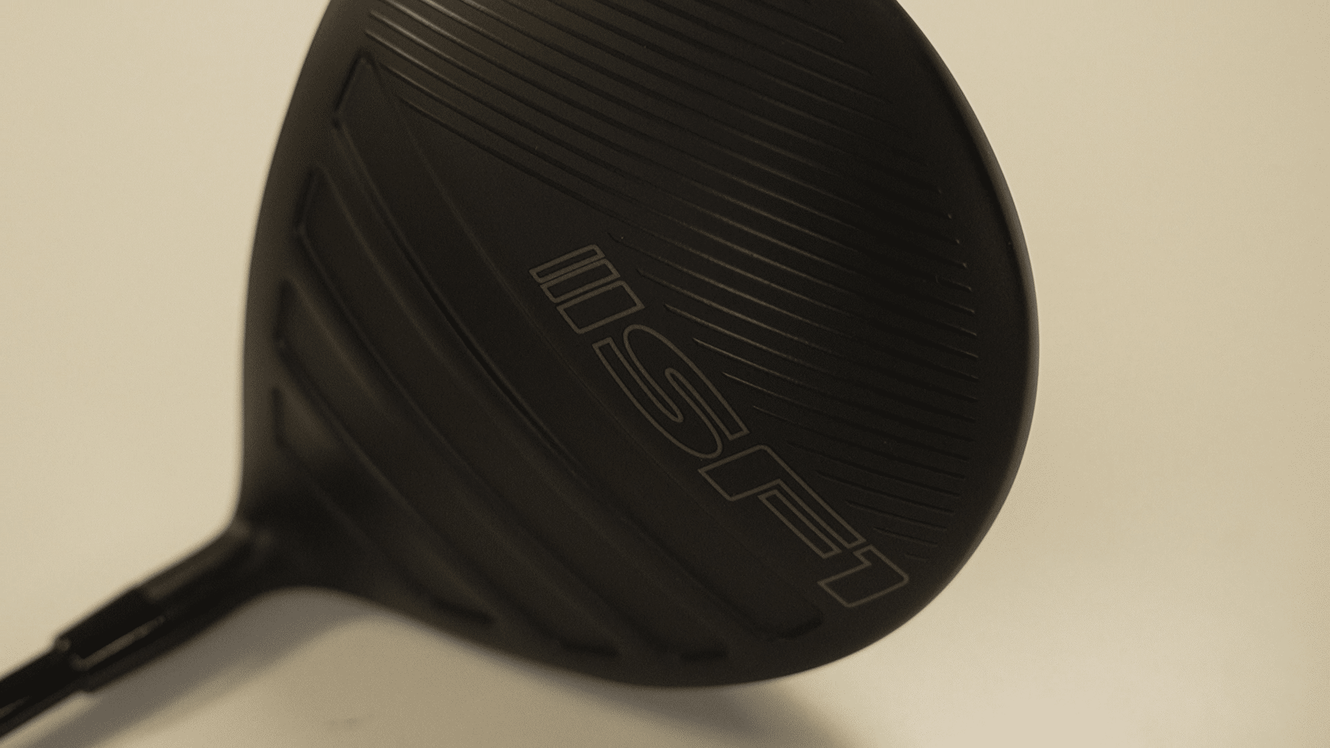 Close-up of black golf driver clubhead