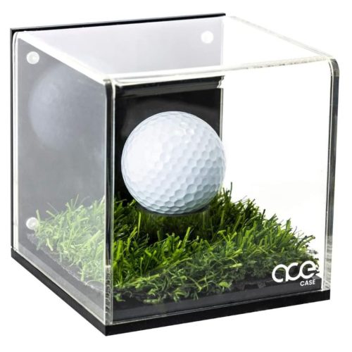 The Original Ace Case Golf Ball Display Case with Turf and Magnetic Card/Picture Slot