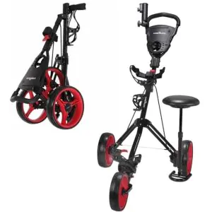 caddymatic golf x treme 3 wheel push golf cart with seat